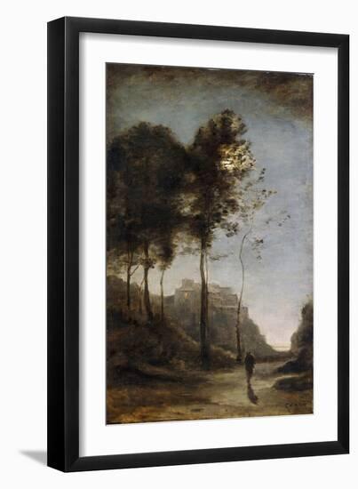 Moonlight on the Edge of the Gulf, C.1855-60-Jean-Baptiste-Camille Corot-Framed Giclee Print