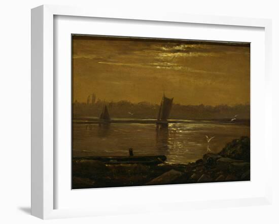 Moonlight on the Elbe, 1830-Carl Gustav Carus-Framed Giclee Print