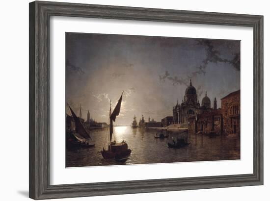 Moonlight on the Grand Canal, Venice-Henry Pether-Framed Giclee Print