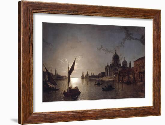 Moonlight on the Grand Canal, Venice-Henry Pether-Framed Giclee Print