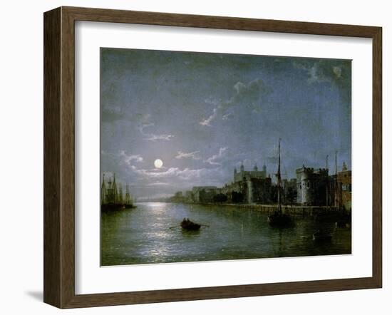 Moonlight on the Thames-Henry Pether-Framed Giclee Print