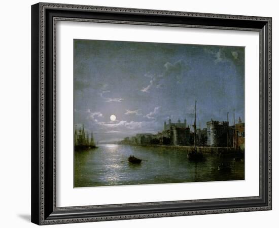 Moonlight on the Thames-Henry Pether-Framed Giclee Print