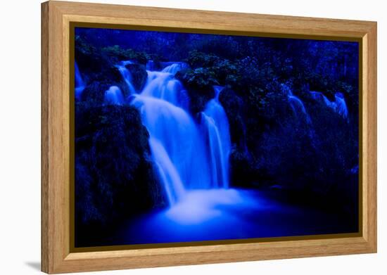 Moonlight on the Velike Kaskade, Kaluderovac Lake, Lower Lakes, Plitvice Lakes Np, Croatia-Biancarelli-Framed Premier Image Canvas