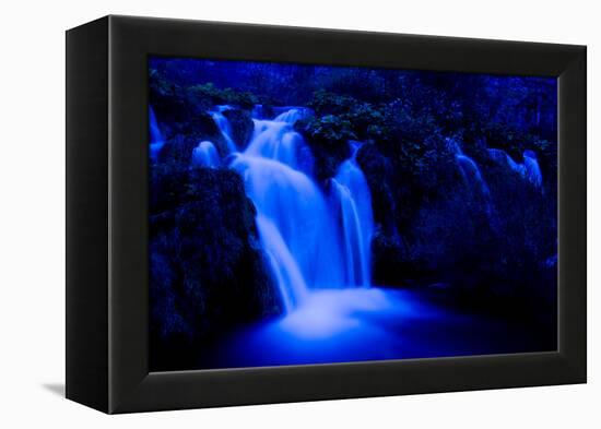 Moonlight on the Velike Kaskade, Kaluderovac Lake, Lower Lakes, Plitvice Lakes Np, Croatia-Biancarelli-Framed Premier Image Canvas