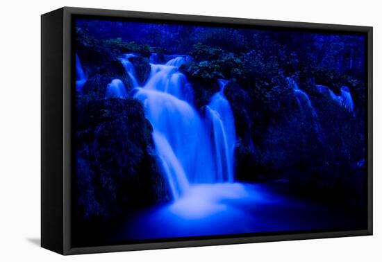 Moonlight on the Velike Kaskade, Kaluderovac Lake, Lower Lakes, Plitvice Lakes Np, Croatia-Biancarelli-Framed Premier Image Canvas