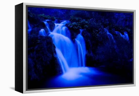 Moonlight on the Velike Kaskade, Kaluderovac Lake, Lower Lakes, Plitvice Lakes Np, Croatia-Biancarelli-Framed Premier Image Canvas