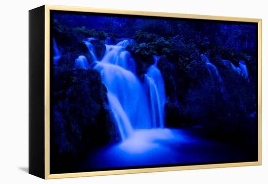 Moonlight on the Velike Kaskade, Kaluderovac Lake, Lower Lakes, Plitvice Lakes Np, Croatia-Biancarelli-Framed Premier Image Canvas