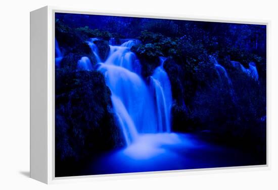 Moonlight on the Velike Kaskade, Kaluderovac Lake, Lower Lakes, Plitvice Lakes Np, Croatia-Biancarelli-Framed Premier Image Canvas