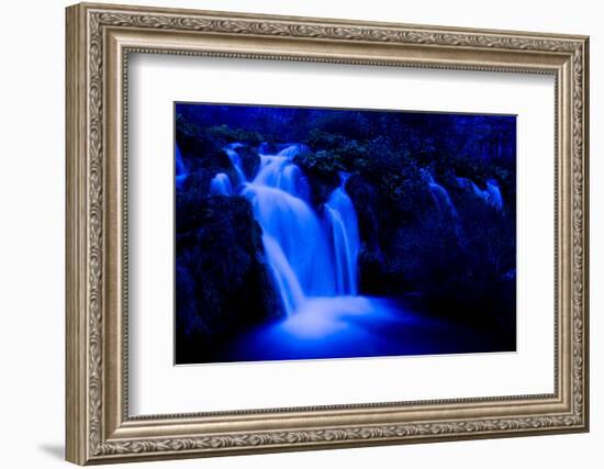 Moonlight on the Velike Kaskade, Kaluderovac Lake, Lower Lakes, Plitvice Lakes Np, Croatia-Biancarelli-Framed Photographic Print