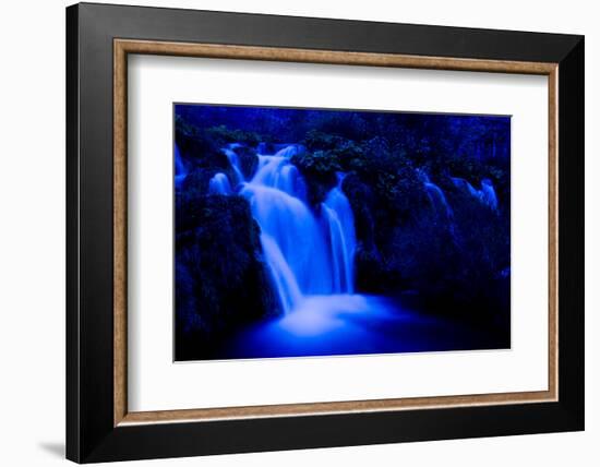 Moonlight on the Velike Kaskade, Kaluderovac Lake, Lower Lakes, Plitvice Lakes Np, Croatia-Biancarelli-Framed Photographic Print