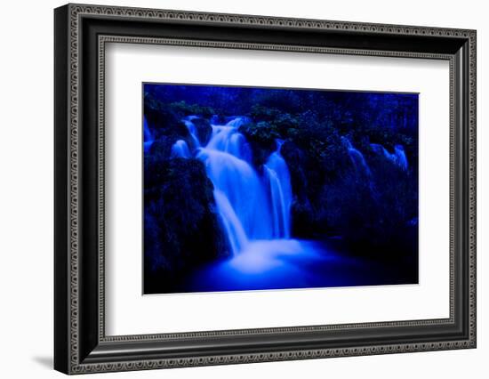 Moonlight on the Velike Kaskade, Kaluderovac Lake, Lower Lakes, Plitvice Lakes Np, Croatia-Biancarelli-Framed Photographic Print