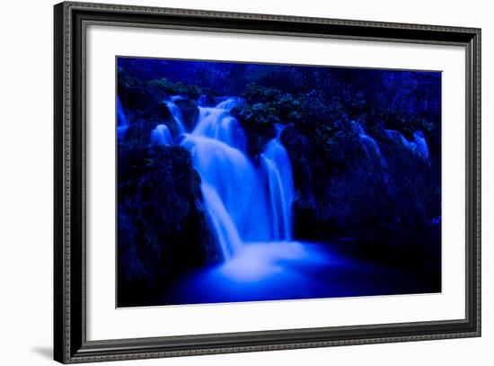 Moonlight on the Velike Kaskade, Kaluderovac Lake, Lower Lakes, Plitvice Lakes Np, Croatia-Biancarelli-Framed Photographic Print