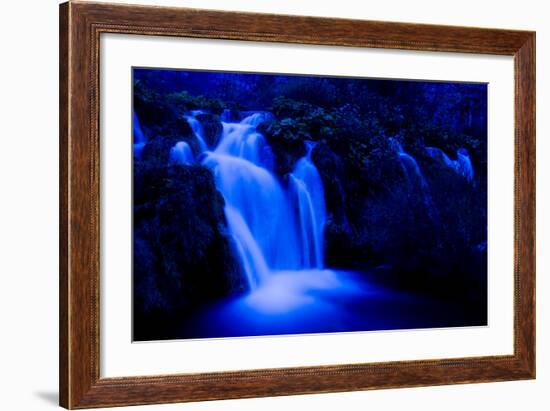 Moonlight on the Velike Kaskade, Kaluderovac Lake, Lower Lakes, Plitvice Lakes Np, Croatia-Biancarelli-Framed Photographic Print