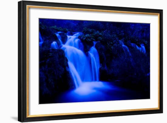 Moonlight on the Velike Kaskade, Kaluderovac Lake, Lower Lakes, Plitvice Lakes Np, Croatia-Biancarelli-Framed Photographic Print