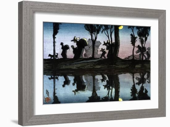 Moonlight on the Viga Canal-Helen Hyde-Framed Art Print