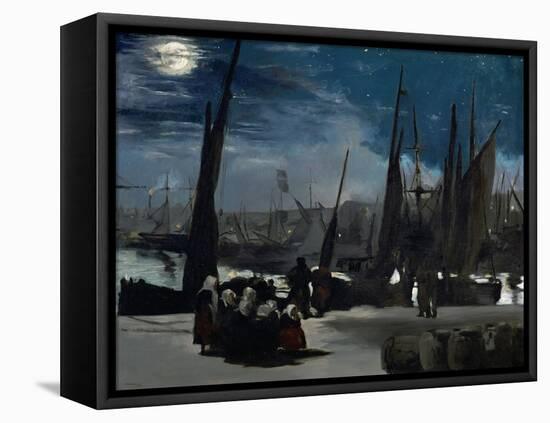 Moonlight Over Boulogne Harbor, 1869-Edouard Manet-Framed Premier Image Canvas