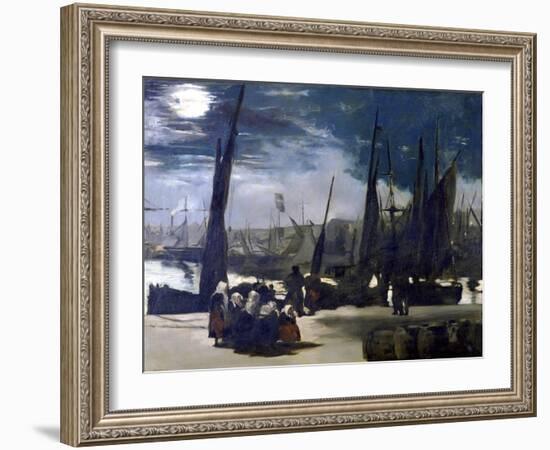 Moonlight over the Port of Boulogne, 1869-Edouard Manet-Framed Giclee Print