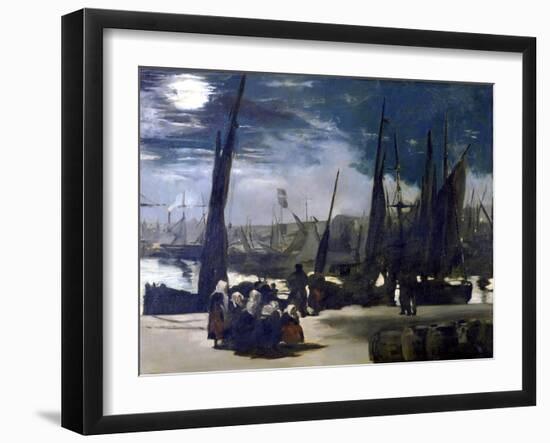 Moonlight over the Port of Boulogne, 1869-Edouard Manet-Framed Giclee Print