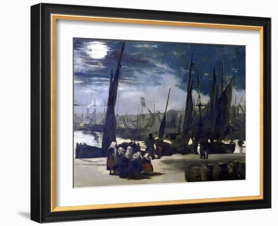 Moonlight over the Port of Boulogne, 1869-Edouard Manet-Framed Giclee Print