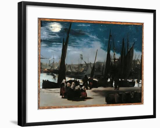 Moonlight Over the Port of Boulogne-Edouard Manet-Framed Giclee Print