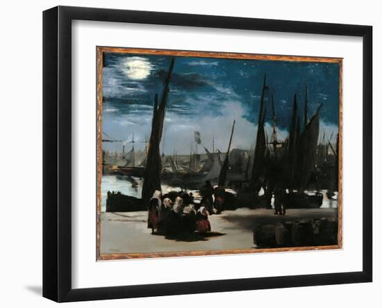 Moonlight Over the Port of Boulogne-Edouard Manet-Framed Giclee Print