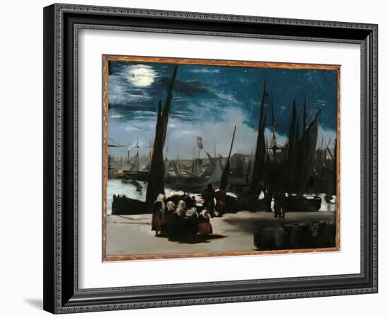 Moonlight Over the Port of Boulogne-Edouard Manet-Framed Giclee Print