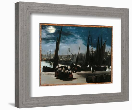 Moonlight Over the Port of Boulogne-Edouard Manet-Framed Giclee Print