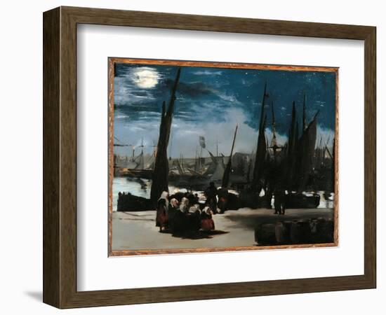 Moonlight Over the Port of Boulogne-Edouard Manet-Framed Giclee Print