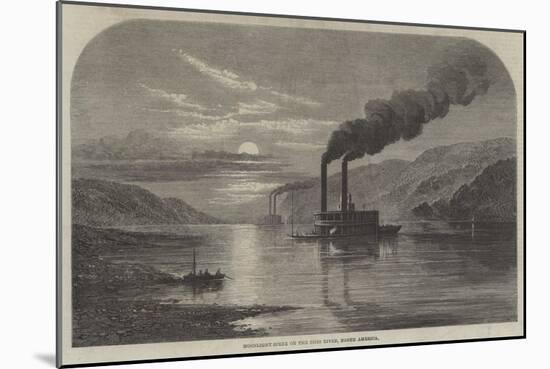 Moonlight Scene on the Ohio River, North America-null-Mounted Giclee Print
