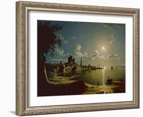 Moonlight Scene, Southampton, 1820-Sebastian Pether-Framed Giclee Print