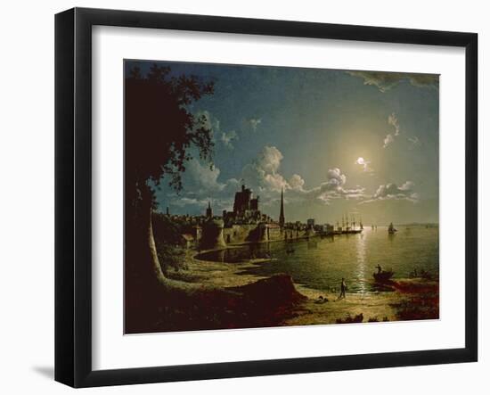 Moonlight Scene, Southampton, 1820-Sebastian Pether-Framed Giclee Print