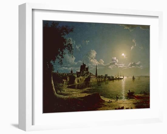 Moonlight Scene, Southampton, 1820-Sebastian Pether-Framed Giclee Print