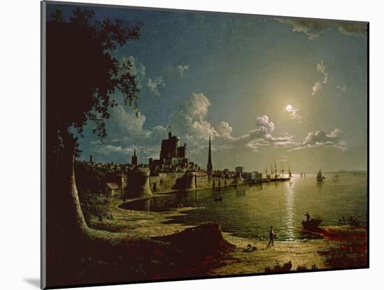 Moonlight Scene, Southampton, 1820-Sebastian Pether-Mounted Giclee Print