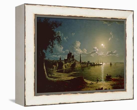 Moonlight Scene, Southampton, 1820-Sebastian Pether-Framed Premier Image Canvas