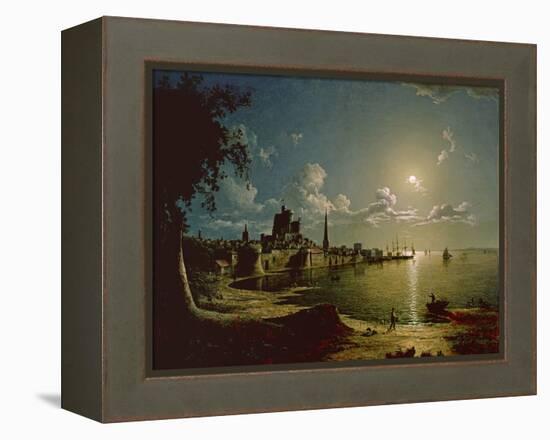 Moonlight Scene, Southampton, 1820-Sebastian Pether-Framed Premier Image Canvas