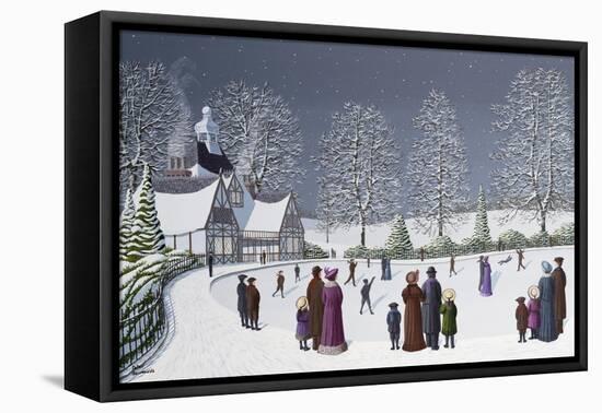 Moonlight Skating-Peter Szumowski-Framed Premier Image Canvas