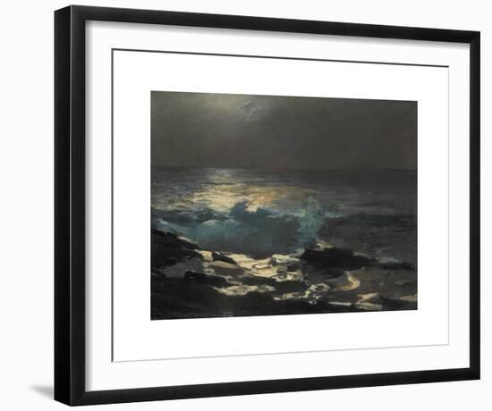 Moonlight, Wood Island Light-Winslow Homer-Framed Premium Giclee Print