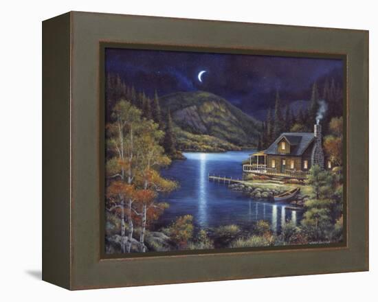 Moonlit Cabin-John Zaccheo-Framed Premier Image Canvas