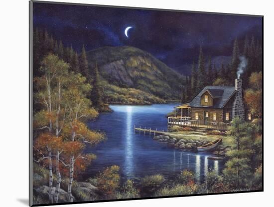 Moonlit Cabin-John Zaccheo-Mounted Giclee Print