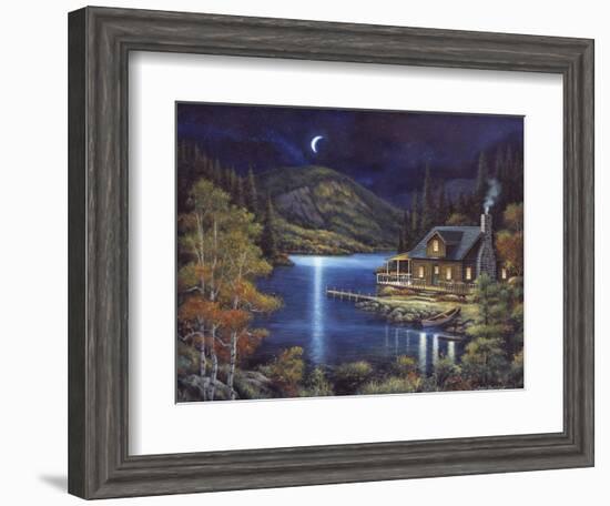 Moonlit Cabin-John Zaccheo-Framed Giclee Print