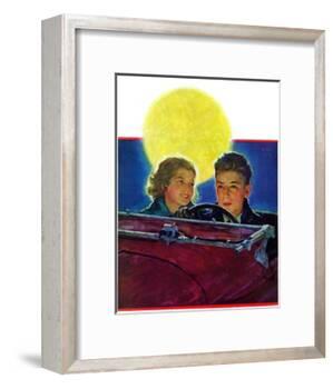 "Moonlit Car Ride,"January 7, 1933-Eugene Iverd-Framed Giclee Print