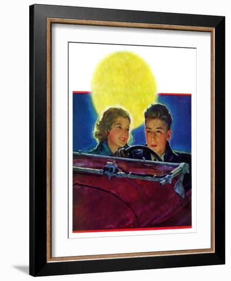 "Moonlit Car Ride,"January 7, 1933-Eugene Iverd-Framed Giclee Print