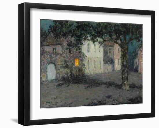 Moonlit City Square in Cherbourg, Ca 1934-Henri Eugene Augustin Le Sidaner-Framed Giclee Print