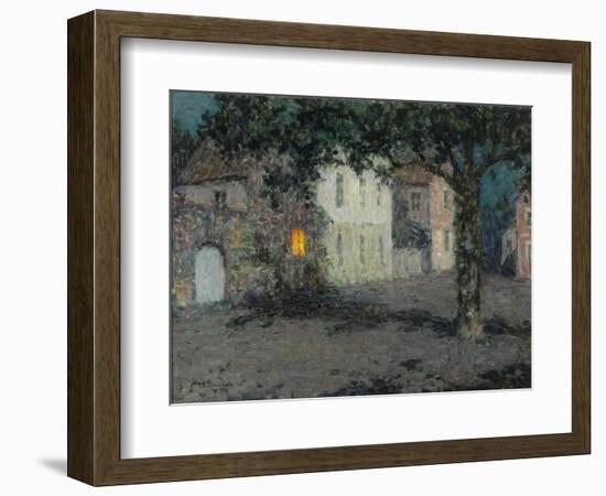 Moonlit City Square in Cherbourg, Ca 1934-Henri Eugene Augustin Le Sidaner-Framed Giclee Print