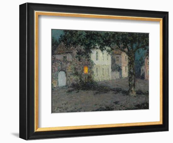 Moonlit City Square in Cherbourg, Ca 1934-Henri Eugene Augustin Le Sidaner-Framed Giclee Print