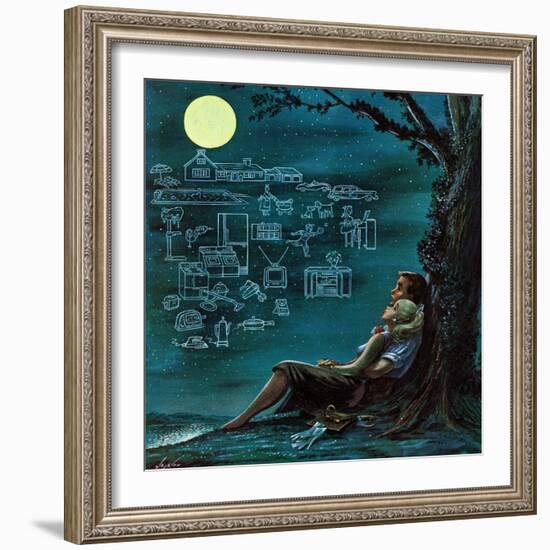 "Moonlit Future", August 15, 1959-Constantin Alajalov-Framed Giclee Print