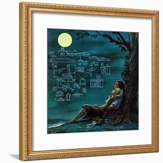 "Moonlit Future", August 15, 1959-Constantin Alajalov-Framed Giclee Print