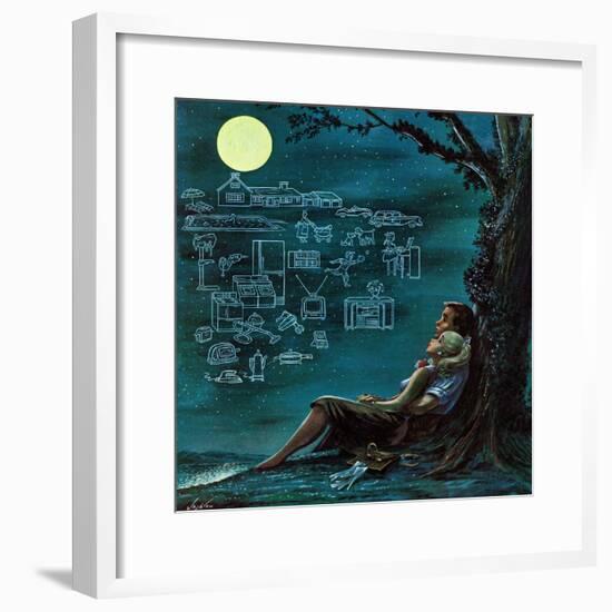 "Moonlit Future", August 15, 1959-Constantin Alajalov-Framed Giclee Print