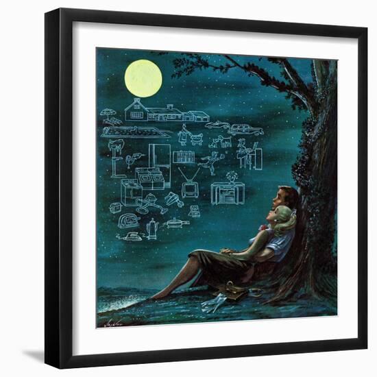 "Moonlit Future", August 15, 1959-Constantin Alajalov-Framed Giclee Print