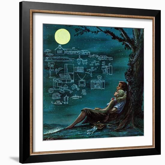 "Moonlit Future", August 15, 1959-Constantin Alajalov-Framed Giclee Print